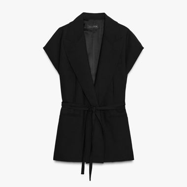 Zara gilet nero con cintura