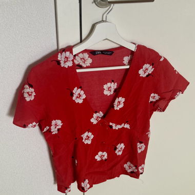 Red Floral Top