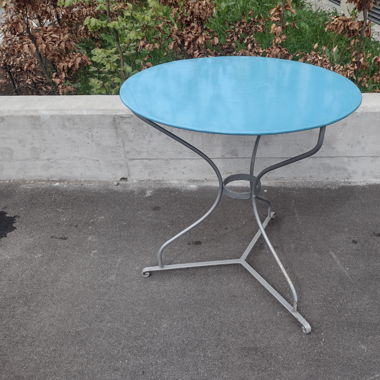 Antique Blue Garden Table Metal Bistro Table