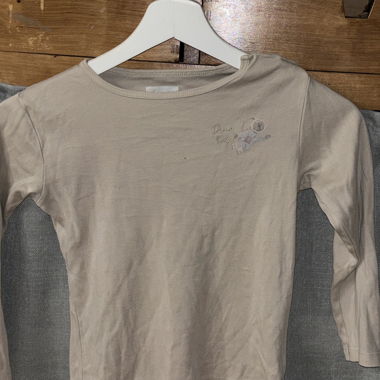 Maglietta a maniche lunghe per bambini beige grigio