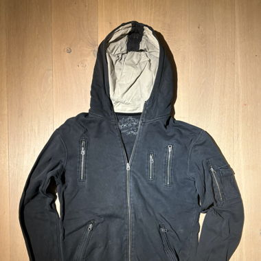 Dunkel blauer zip up Hoodie size L 