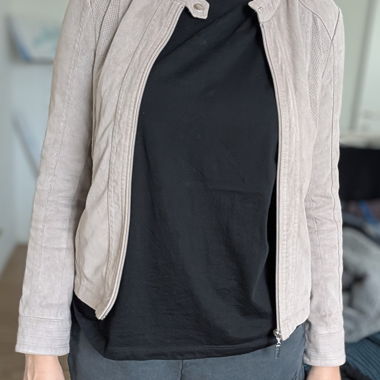 Taupe Suede-Look Jacket - Cache Cache