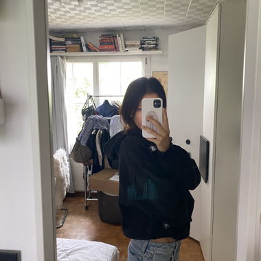 black hoodie