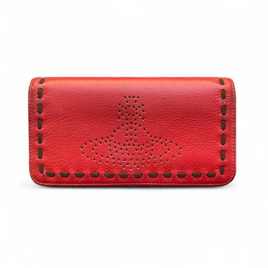 Vivienne Westwood Perforated Red Long Wallet