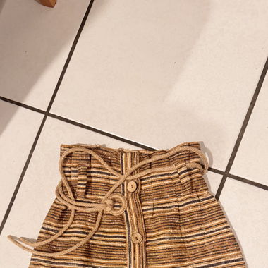 ZARA Belted Rustic Striped Rock XS