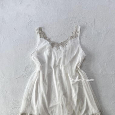 Nuisette Vintage en Mousseline Blanche (S/M)