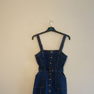 Stretch-denim mini dress