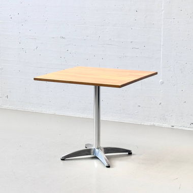 Tavolo da bistrot quadrato con base in metallo, anni '90