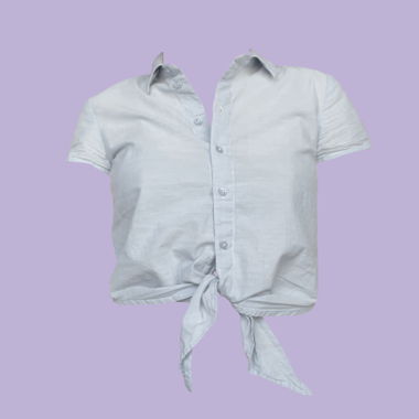 Chemise à nouer bleu clair