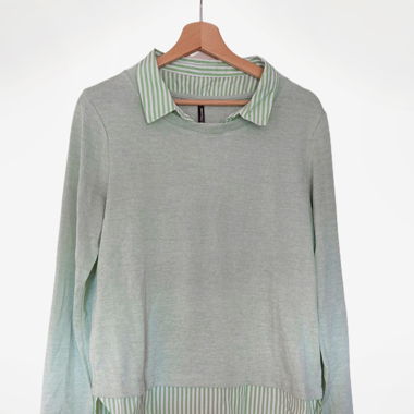 Grüner Hemdpullover