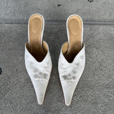 Vintage heeled mules
