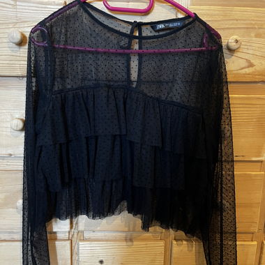 Zara schwarzes Spitzenoberteil