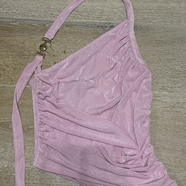 Girly pink asymmetrical top