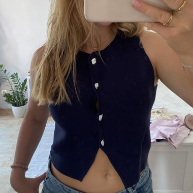Zara Top dunkelblau