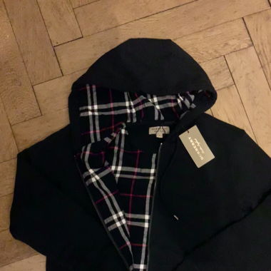 Burberry Zip Up Navy Blau