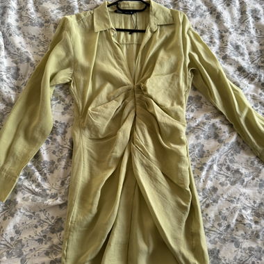 Zara Kleid gelbgruen
