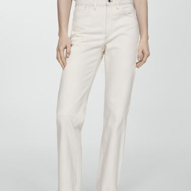 Jeans blancs, coupe droite
