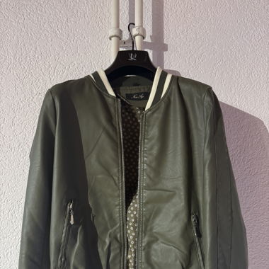 Lederjacke in Olivgrün