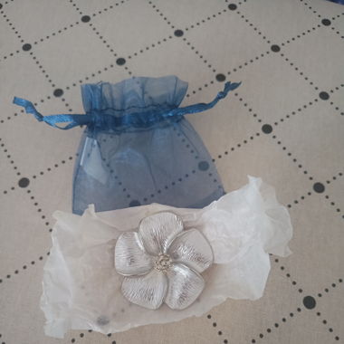 Brosche Blume Silber