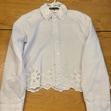 Camicia blusa ZARA con colletto in pizzo