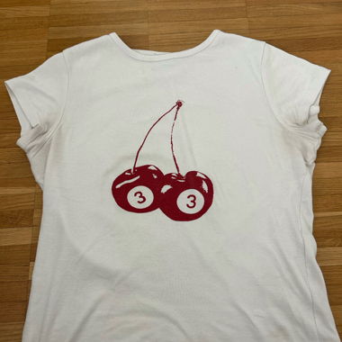 White T-shirt with cherry print