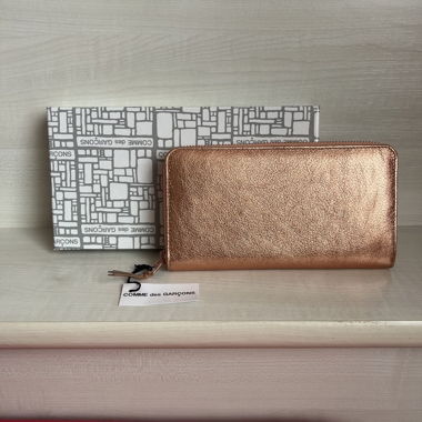 Comme des Garçons Rose Gold Leather Wallet