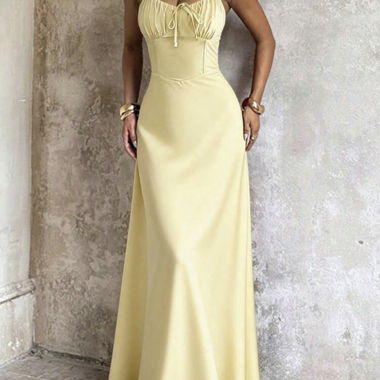 Yellow Spaghetti Strap Dress