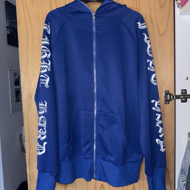 Veste à capuche zippée bleue