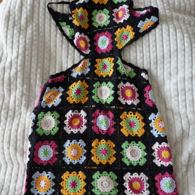 Crocheted Dress with Floral Patterns