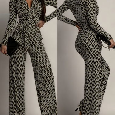 Geometric Print One-Piece Jumpsuit