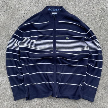 Lacoste Streifen-Strickjacke size L