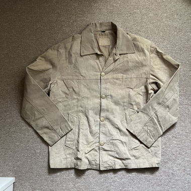 Vintage Beige Leather Jacket 