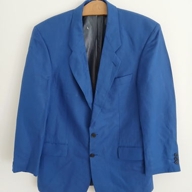 Vintage Leinenjacke Herren LINEA UOMO Blau Grösse 48