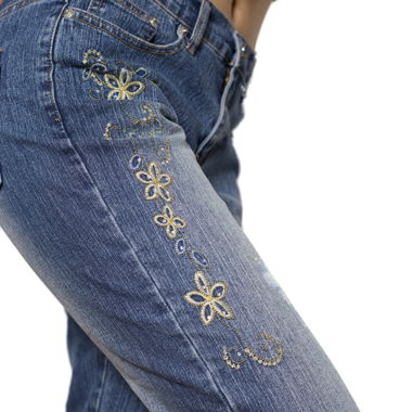 Embroidered flare jeans 90s