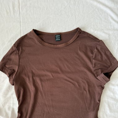 Crop top brun