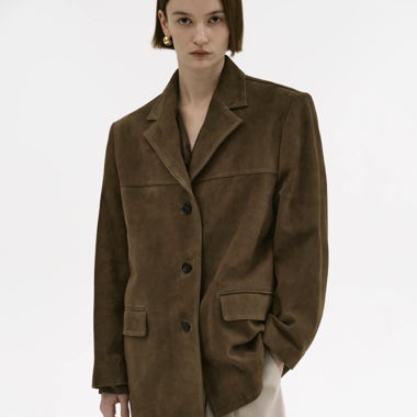 Giacca in suede marrone