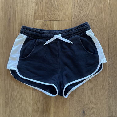 Shorts de sport pour enfants bleu marine/blanc 164