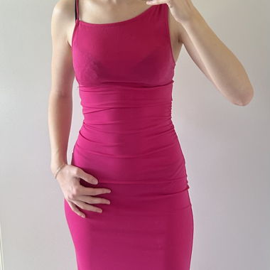 Robe longue rose 