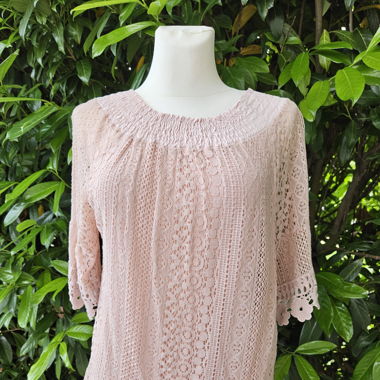 BOHO Spitzenbluse in Altrosa