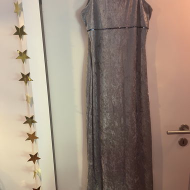 Silver Velvet Dress M vintage