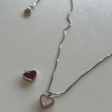 Collier coeur avec 2 pendentifs