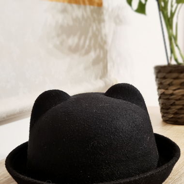 Cute bowler hat with ears