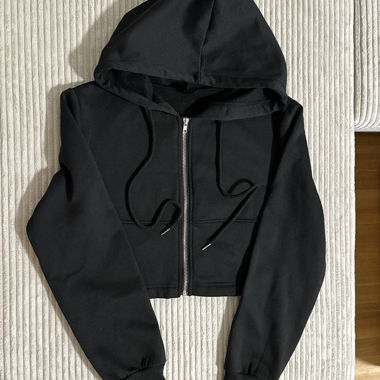 Crop-Top-Jacke ohne Taschen