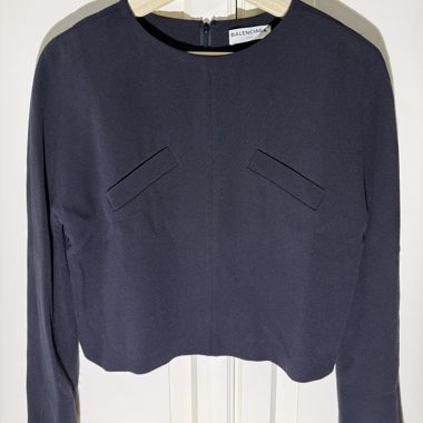 Blusa Balenciaga in seta 100% nera Tag. 36