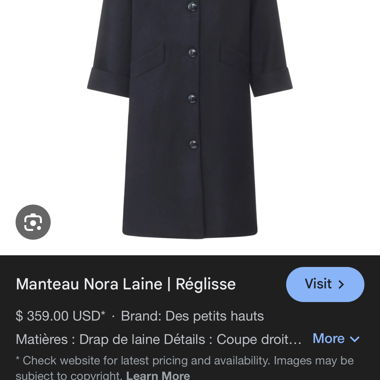 Petits Hauts Wollmix-Mantel, marineblau
