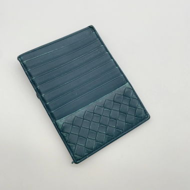 Portacarte Bottega Veneta Intrecciato in Pelle Blu