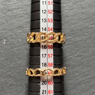 Gold-colored 2-ring set