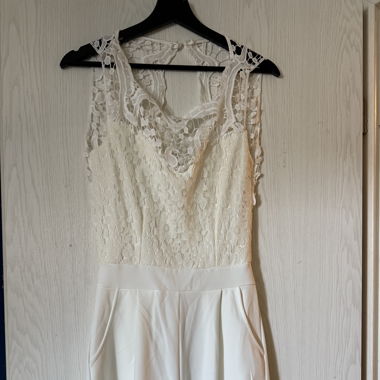 Kurzer Jumpsuit Weiss XS