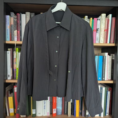 Designer Pleated Blouse in Grey
