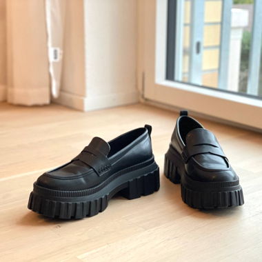 Chunky track sole loafers